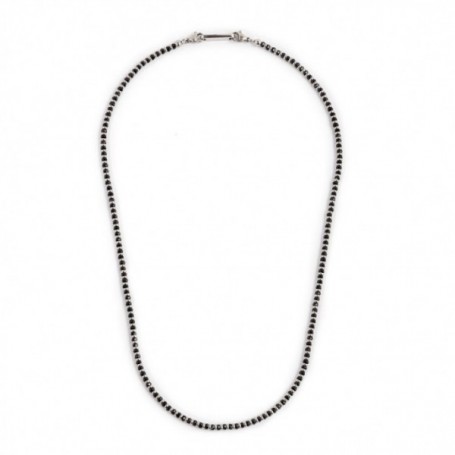 COLLANA CON AGATA NERA SFACCETTATA