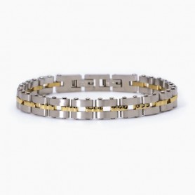 BRACCIALE IN ACCIAIO 316L E PVD GOLD