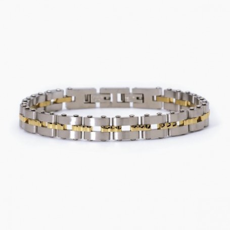 BRACCIALE IN ACCIAIO 316L E PVD GOLD