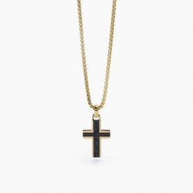 COLLANA IN ACCIAIO 316L E PVD GOLD