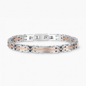 BRACCIALE IN ACCIAIO 316L E PVD ROSÉ