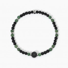 BRACCIALE IN ARGENTO CON AGATA NERA