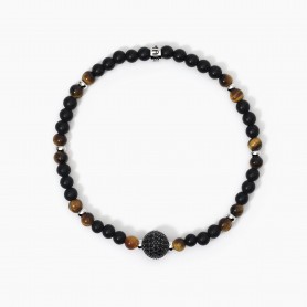 BRACCIALE IN ARGENTO CON AGATA NERA E OE