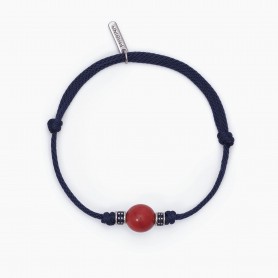 BRACCIALE CON CORDINO BLU E CORALLO BAMÙ