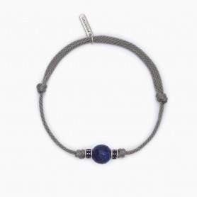 BRACCIALE CON CORDINO GRIGIO E PIETRA LS