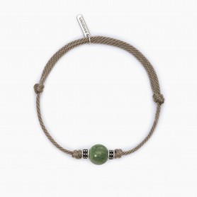 BRACCIALE CON CORDINO SABBIA E GIADA VEE