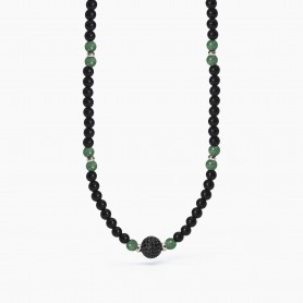 COLLANA IN ARGENTO CON AGATA NERA