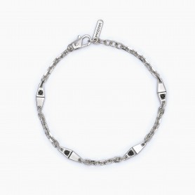 BRACCIALE CON CATENA ROLÒ E INSERTI NERI