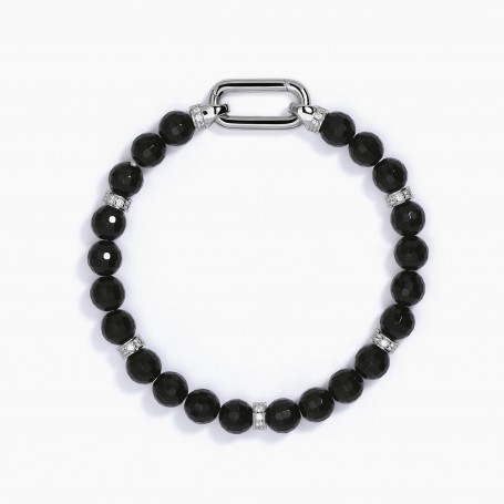 BRACCIALE IN ARGENTO CON AGATA NERA SFAA
