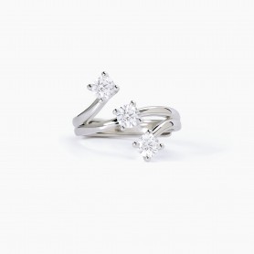 ANELLO IN ARGENTO CON TRE PUNTI LUCE