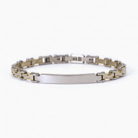 BRACCIALE IN ACCIAIO 316L E PVD GOLD