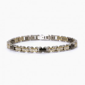 BRACCIALE IN ACCIAIO 316L E PVD GOLD