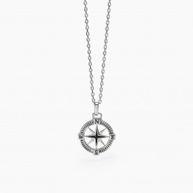 COLLANA IN ARGENTO CON ROSA DEI VENTI