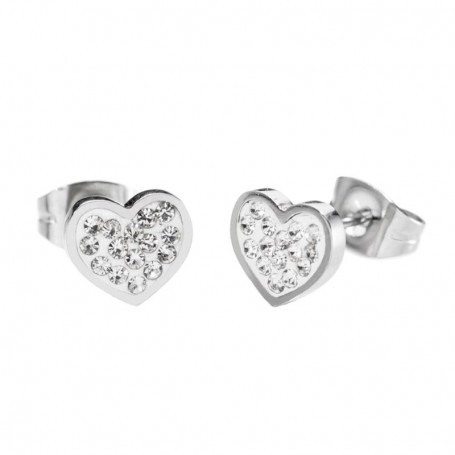 ORECCHINI A LOBO CUORE CON CRISTALLI