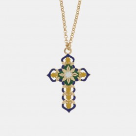 COLLANA IN METALLO CON MAIOLICHE