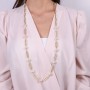 COLLANA IN METALLO CON CATENE E PERLE