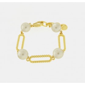BRACCIALE IN METALLO CON PERLE