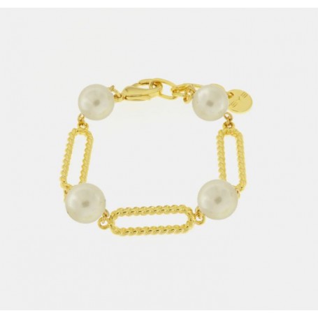BRACCIALE IN METALLO CON PERLE