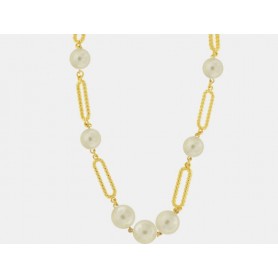COLLANA IN METALLO GIROCOLLO PERLE
