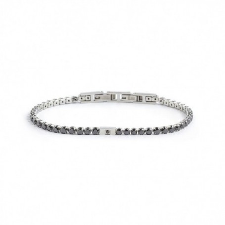 BRACCIALE TENNIS CRISTALLI NERI 3MM
