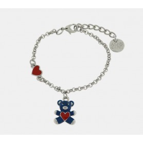BRACCIALE IN METALLO CON ORSETTO BLU