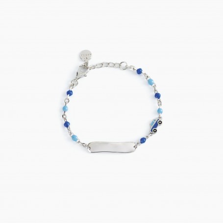 BRACCIALE AZZURRO CON TARGHETTA