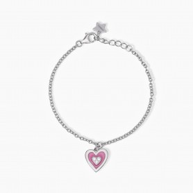 BRACCIALE IN ARGENTO CON CUORE PENDENTE