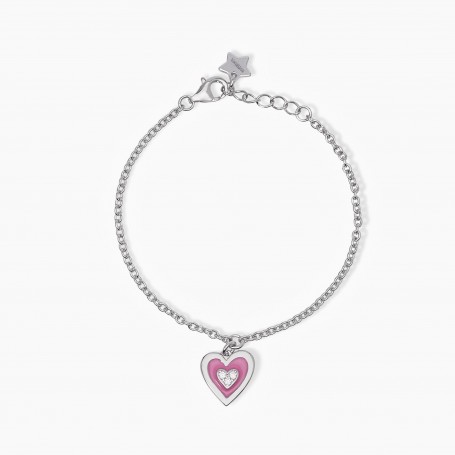 BRACCIALE IN ARGENTO CON CUORE PENDENTE