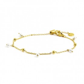 BRACCIALE CATENA CON SFERE E PERLE