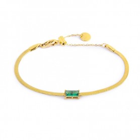 BRACCIALE CATENA SNAKE CON ZIRCONE
