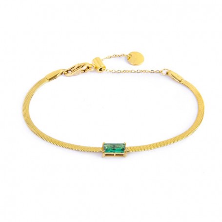 BRACCIALE CATENA SNAKE CON ZIRCONE