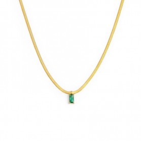 COLLANA CATENA SNAKE CON ZIRCONE