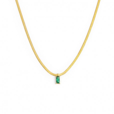 COLLANA CATENA SNAKE CON ZIRCONE