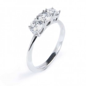 ANELLO TRILOGY CON ZIRCONE TAGLIA 18
