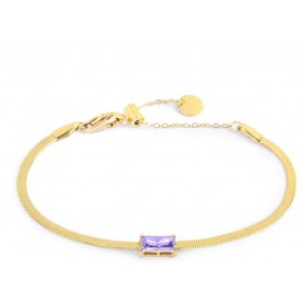 BRACCIALE CATENA SNAKE CON ZIRCONE