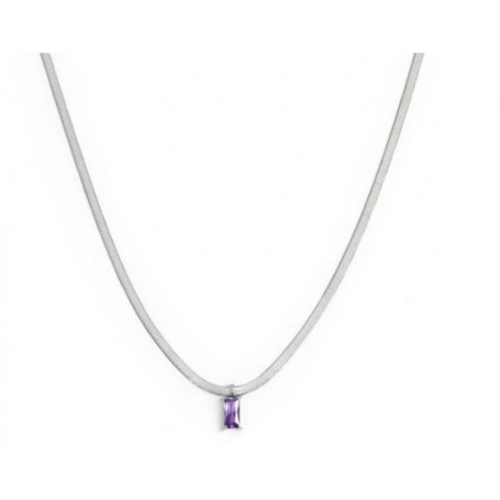 COLLANA CATENA SNAKE CON ZIRCONE