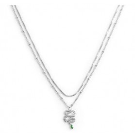 COLLANA DOPPIA CATENA SNAKE QUADRATA