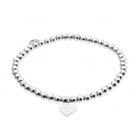 BRACCIALE ELASTICO CON SFERE E CUORE