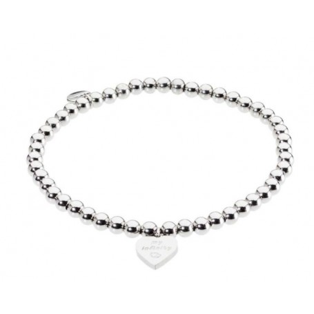 BRACCIALE ELASTICO CON SFERE E CUORE