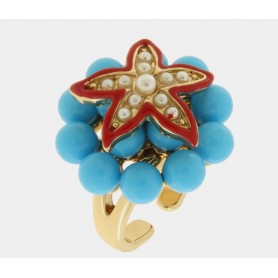 ANELLO IN METALLO CON SFERE TURCHESI