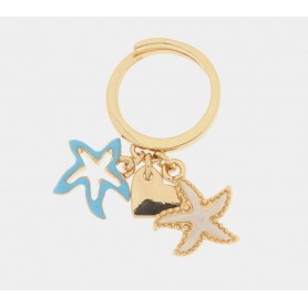 ANELLO IN METALLO CON STELLE MARINE