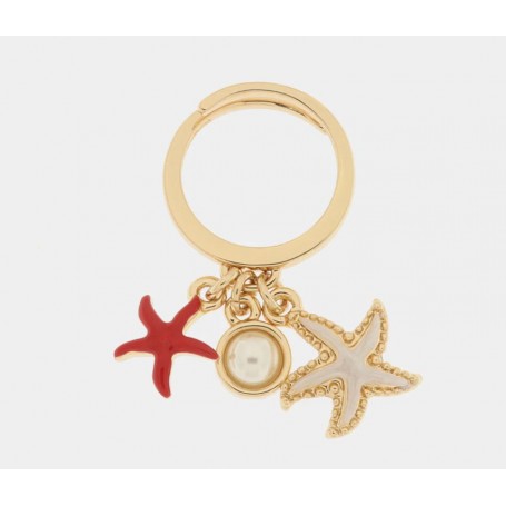 ANELLO IN METALLO CON STELLE MARINE