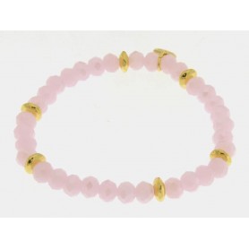 BRACCIALE IN METALLO CON SFERE ROSA