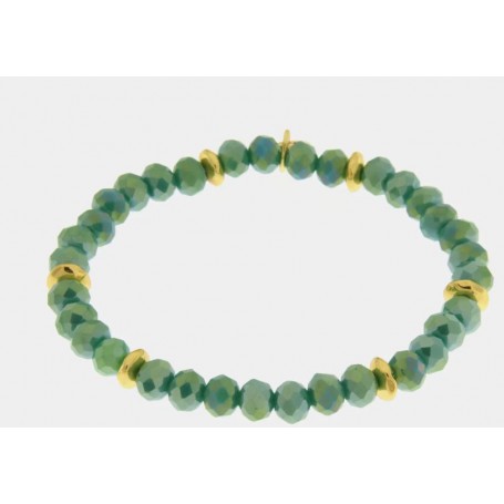 BRACCIALE IN METALLO CON SFERE VERDE