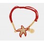 BRACCIALE IN METALLO CON CORDINO ROSSO