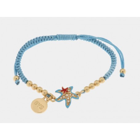 BRACCIALE IN METALLO CORDINO AZZURRO