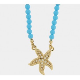 COLLANA IN METALLO SFERE TURCHESI