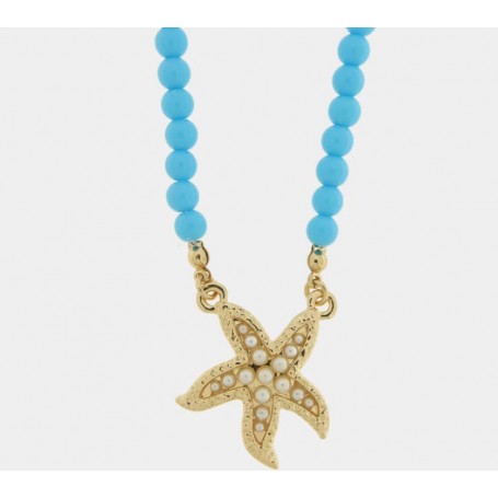 COLLANA IN METALLO SFERE TURCHESI