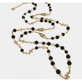 COLLANA IN METALLO CON PERLE