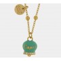 COLLANA IN ACCIAIO CON CAMPANELLA VERDE